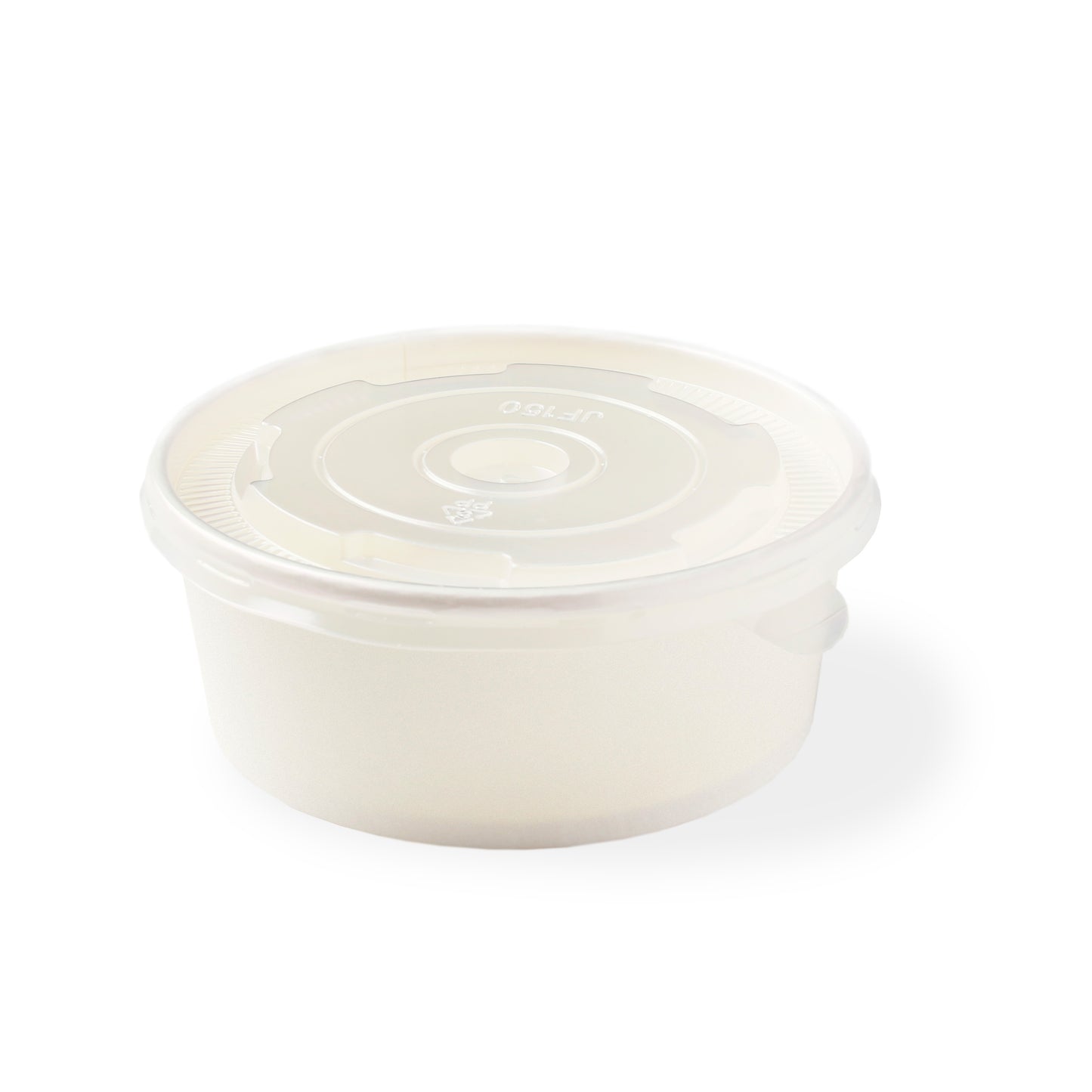 750ml White PP Lined Bowls & PP Lids  For Hot Food- Packed in 300s - F2GBOLPP750