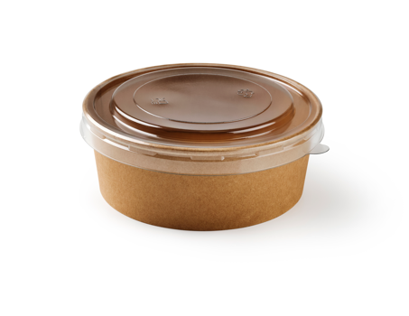 1000ml Kraft Bowls & Rpet Lids - Packed in 300s - F2GBOL1000