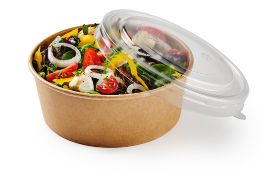 1300ml Kraft Bowls & Rpet Lids - Packed in 300s - F2GBOL1300