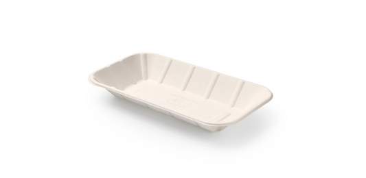 SPECIAL OFFER £14.95 per case - 10 cases (5000 total) Small Bagasse Chip Tray - Packed in 500s - F2GBAGSMLTRYSP10